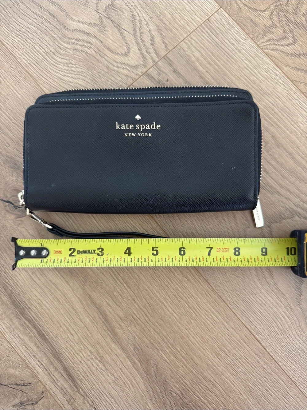kate spade black wristlet clutch